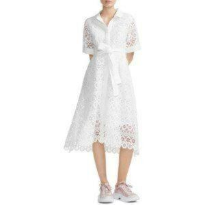 MAJE Embroidered Guipure-lace Dress White S 4 NWT Boho